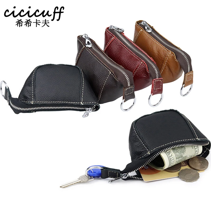 

Fashion Coin Purse Retro Men Women Genuine Leather Wallet Multifunctional Gift for Girl Female Small Coin Bag Key Pocket Wallets