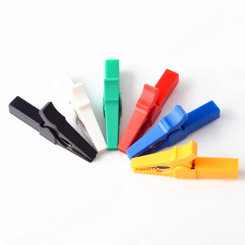 

2PCS 55MM Copper Alligator Clip Crocodile Electrical Clamp For Testing Probe Meter With Plastic Boot Power Cable