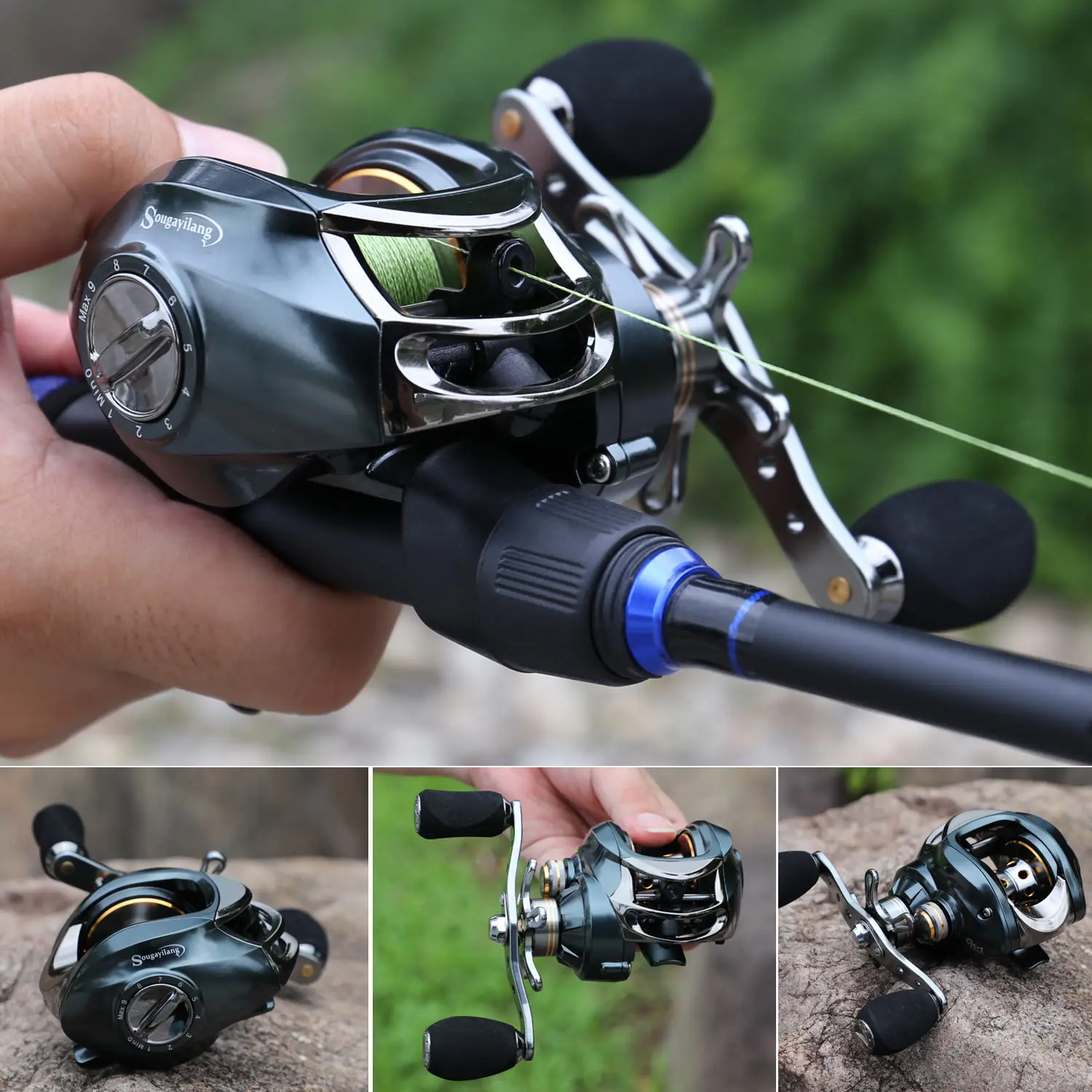 Sougayilang Baitcasting Fishing Reel 8KG Max Drag 11+1BB 7.0:1 High S