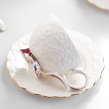 

1pcs Ceramic Cups And Saucers Coffee Cup Set Tea Set Coffee Cup Solid Color English Afternoon Tea Cup Set Hot Sale