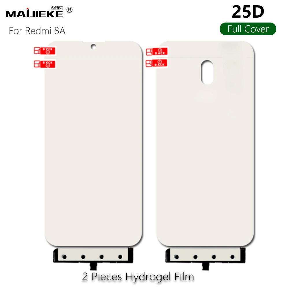 Redmi 8A 1 комплект передняя+ задняя мягкая Гидрогелевая пленка для Xiaomi Redmi 8A защита экрана Redmi 8 полное покрытие нано пленка+ инструменты для фиксации не стекло - Цвет: Redmi 8A