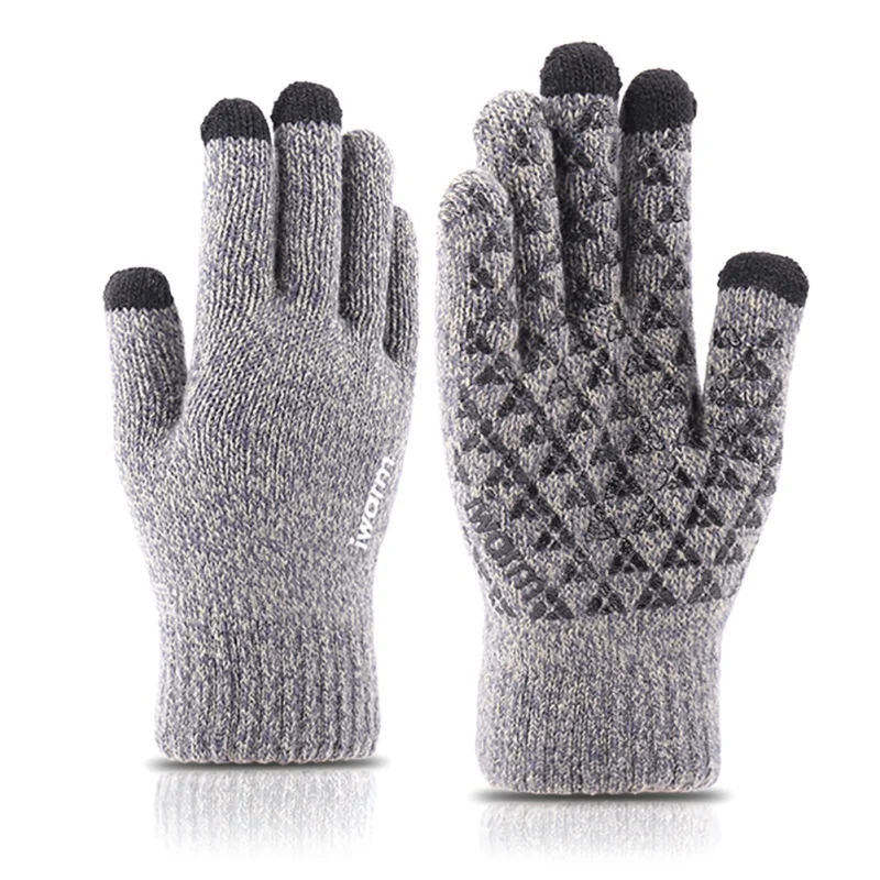 Practical Full Finger Touch Screen Motorcycle Cycling Gloves Winter Autumn Men Thicken Knitted Thermal GlovesZi