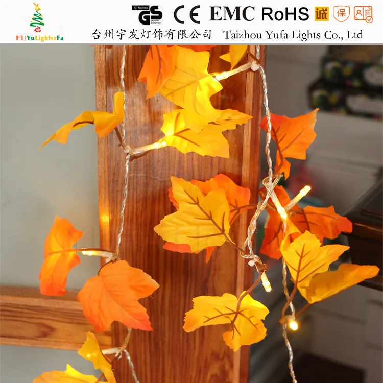 Рождество, Хэллоуин, карнавал, День благодарения, EasterMaple Leaf батарея лампа светодиодная гирлянда фестиваль декоративная лампа