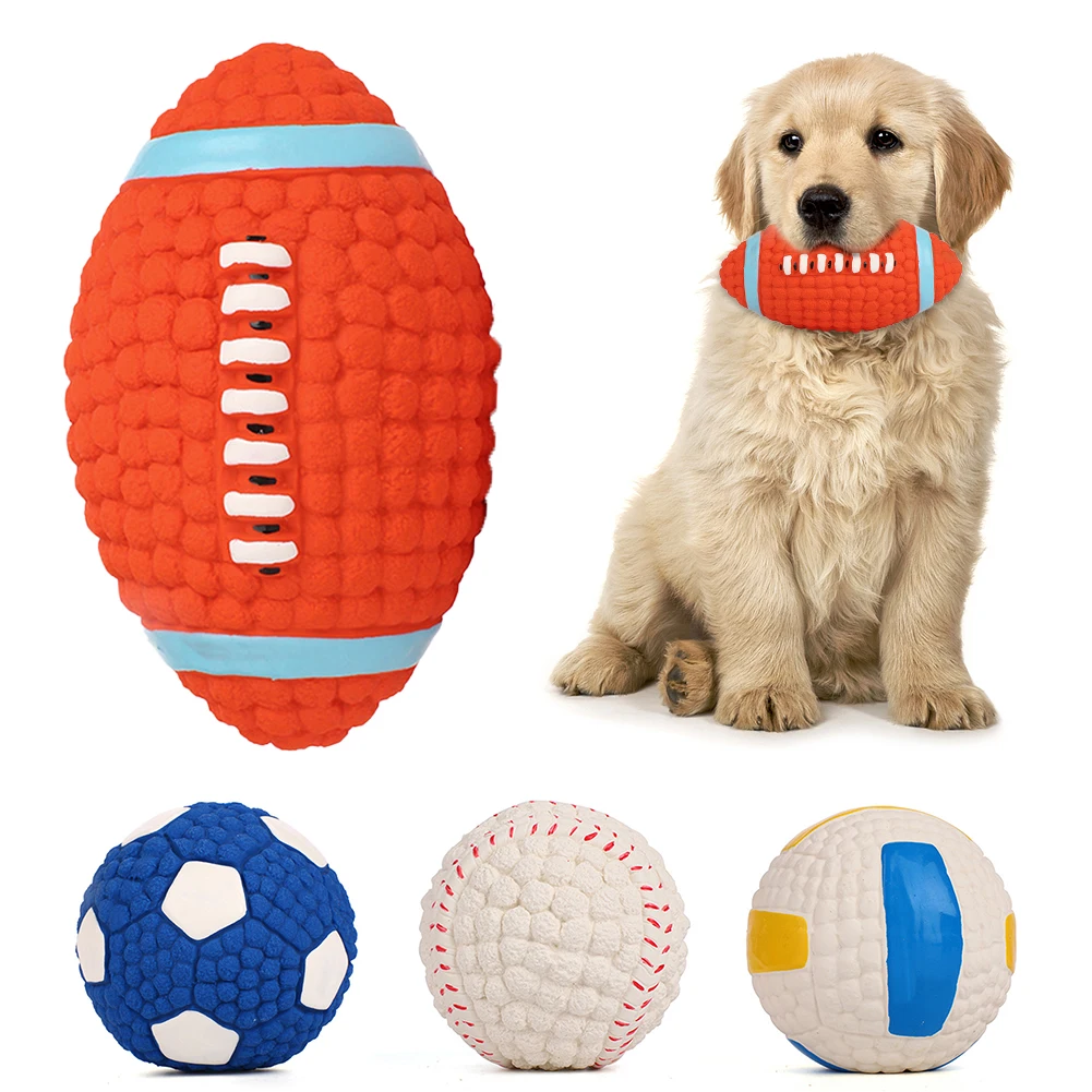 

1pcs Squeaky Pet Dog Ball Toys For Small Dogs Latex Chew Puppy Clean Teeth Toy Dog Trainings Toys Pets Accessories Hot
