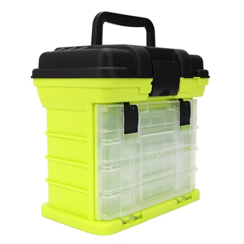 

Fishing Tackle Box with 4 Fishing Boxes Fishing Tackle Storage Trays with Secure Locking Latches Removable Dividers
