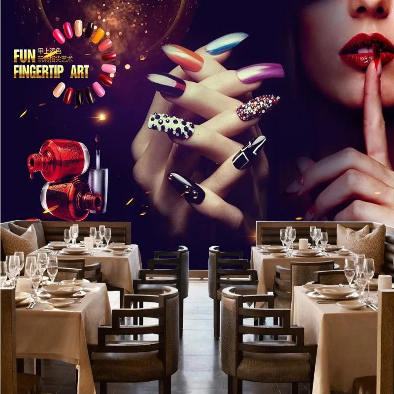 

Drop Shippingwallpaper For Walls 3D High Definition Modern Make Manicure Wallpaper Beauty Salon Decoration High Quality Murals