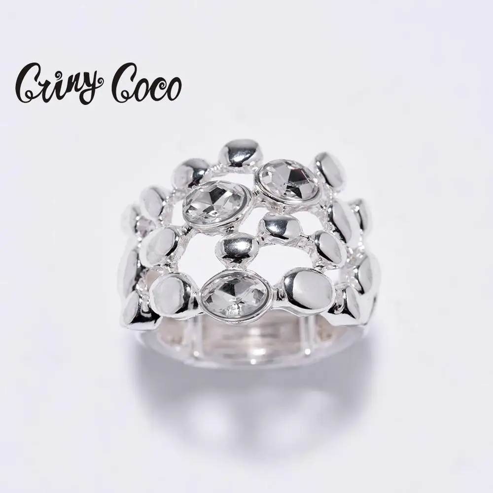 Cring Coco Новое поступление 2020 года серебристое кольцо геометрической формы для