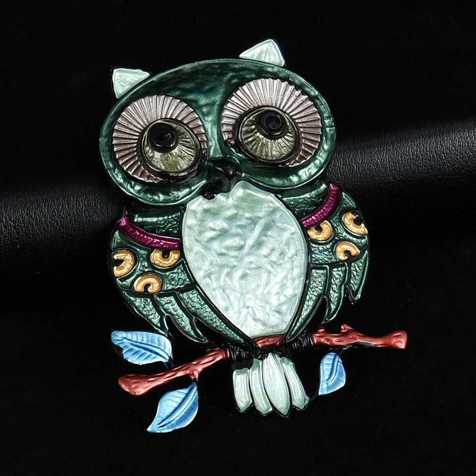 D&Rui Decorative Garment Jewelry Animal Owl Brooch 4 Colors Available Enamel Pins for Women Coat Accessories Kids Gift Brooches