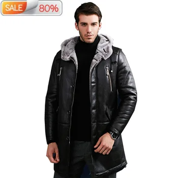 

Genuine Leather Jacket Men Winter Warm Double-faced Natural Real Wool Fur Coat Plus Size Jaqueta De Couro ZL373
