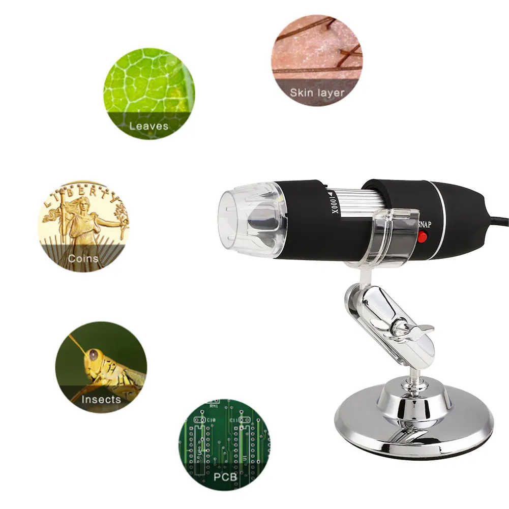 2MP 1000X 8LED USB цифровой микроскоп зум Видео камера Лупа