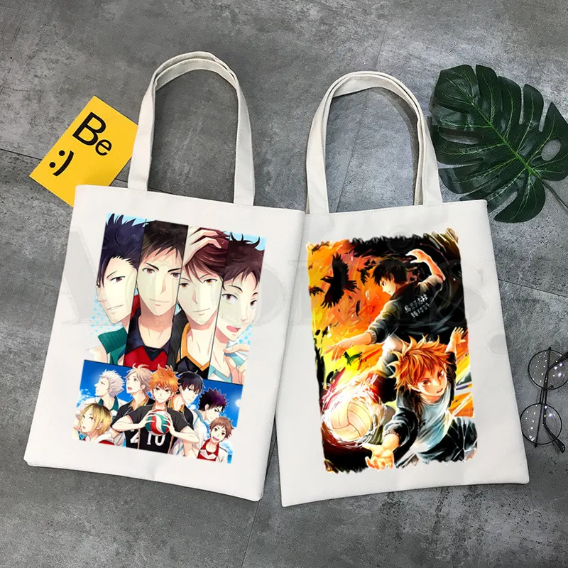 Забавные женские холщовые сумочки Oya Haikyuu Kuroo с аниме-графикой Наплечные сумки