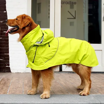 

Waterproof Jumpsuit Reflective Large Dogs Labrador Hooded Raincoat Rain Coat Pet Jacket Puppy Outdoor Clothes Clothing