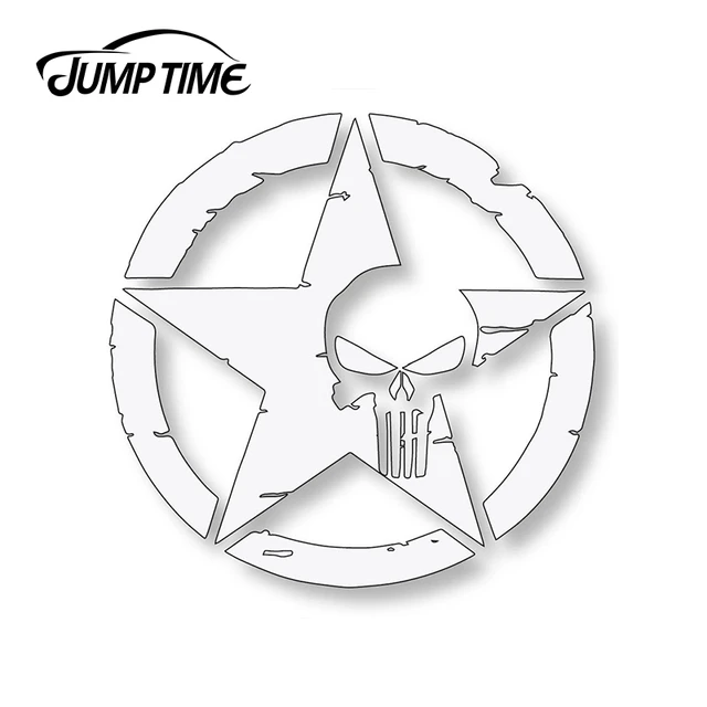 JumpTime 13cm X 13cm Army Star PUNISHER SKULL Decal Car Stickers The Whole  Body Accessories JDM Window Bumper Vinyl - AliExpress