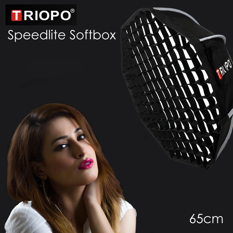 Портативный софтбокс Triopo для вспышки Speedlite с сотовой сеткой 65 см фотосъемки вне