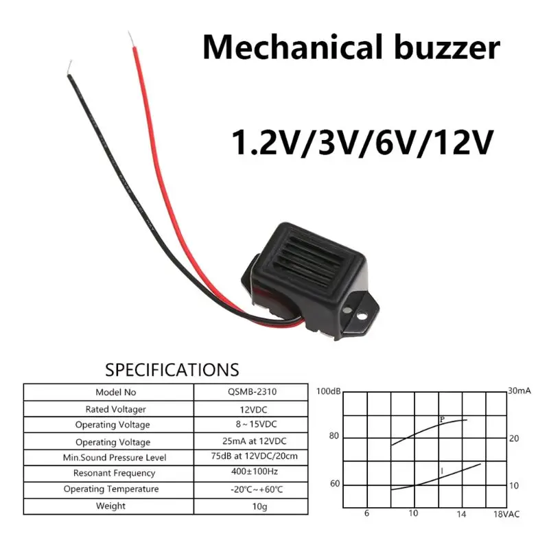 

2pcs 33.5*15mm Mini Alarm Buzzer DC 1.2/3/6/12V 85dB Electronic Buzzer Warning Constant Tone Tool Parts K4UA Au23 19 Dropship