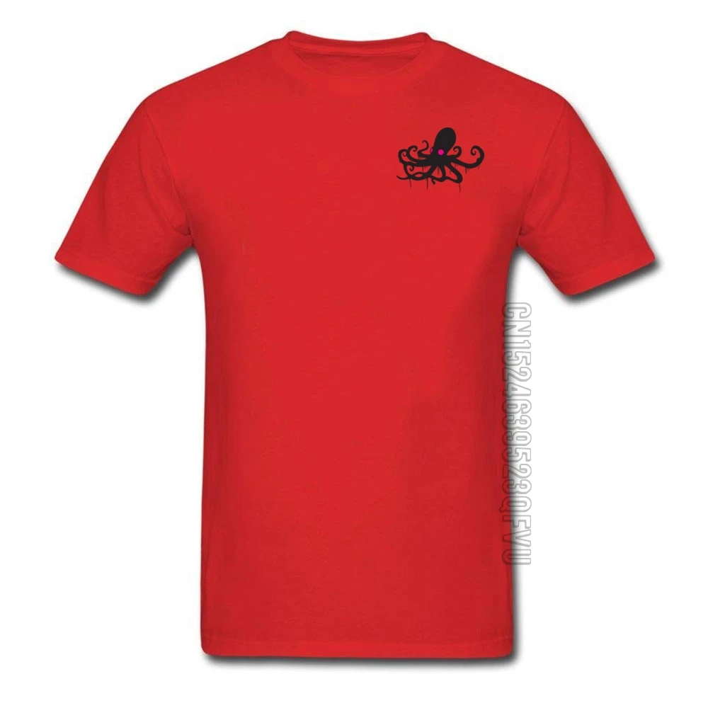 Red Print T-shirts 3D Evil Drippy Octopus Short Sleeve T-Shirt 1