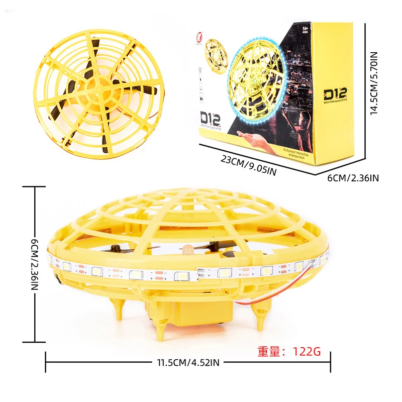 Mini Flying Helicopter with led light Infrared Induction Hand Controlled Interactive RC UFO Drone Quadcopter Toys For Children