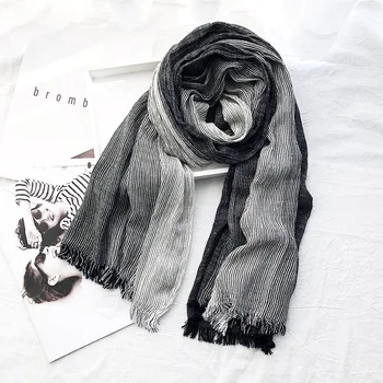 

10pcs Unisex Bufandas Mens Scarves Fashion Brand Striped Scarf Spring Autumn Warm Soft Shawls Cotton Tassel Scarves