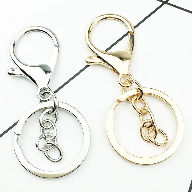 

David accessories 10ocs/lot Silver Gold Circle Key Chain Pendant Metal Buckle Home Gift Materials,10Yc5970