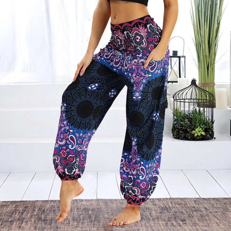 Printed palazzo trousers Woman, Patterned