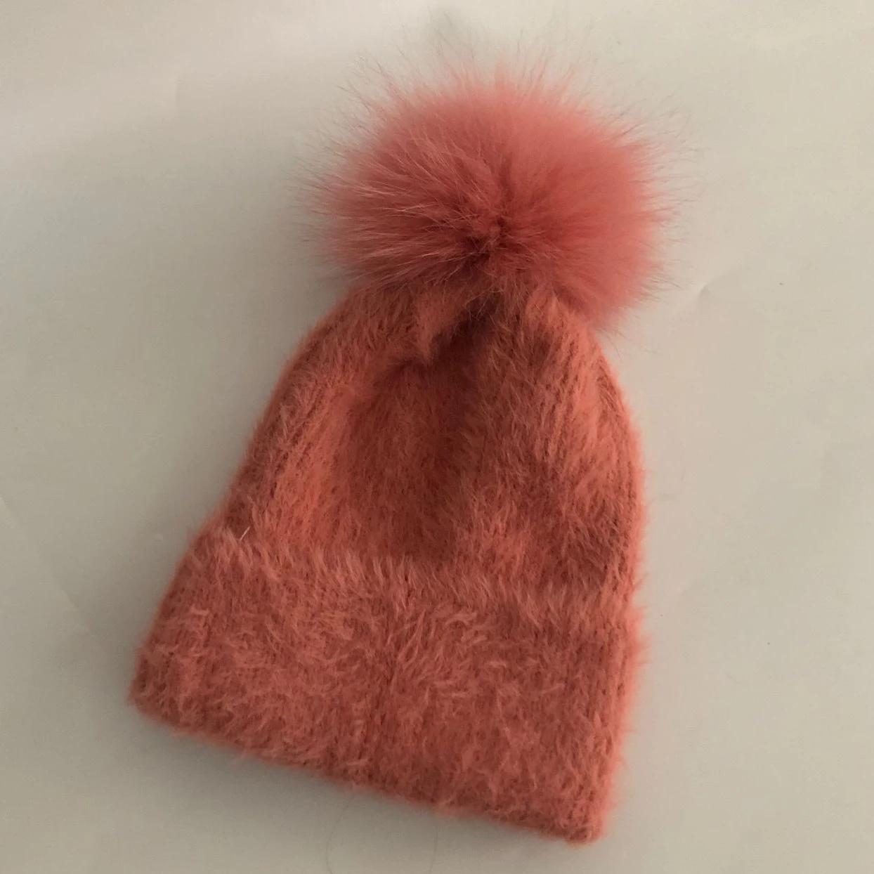 Women Pink ZJBECHAHMU, Модные Новые шапки с натуральным лисьим мехом, помпонами из норки для женщин и детей, повседневные зимние норковые бархатные теплые шапки Skullies Beanies - Цвет: Women Pink