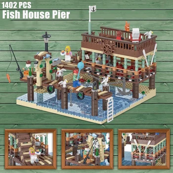 

New LepinBlocks 30101 Old Fishing House Pier Compatible IDEA 16050 21310 Building Bricks Educational Toy Child Birthday Gifts