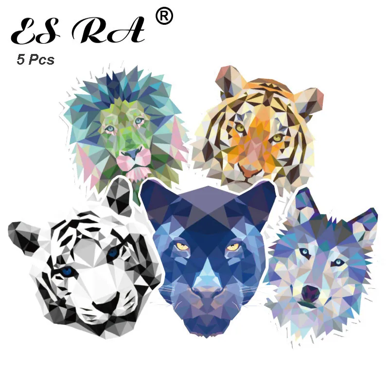 

5 Pcs/Set Cool Animal Cartoon Stickers Tiger Lion Wolf Boys Stickers Decorate for Suitcase Bottle Laptop 7~10CM Pegatinas