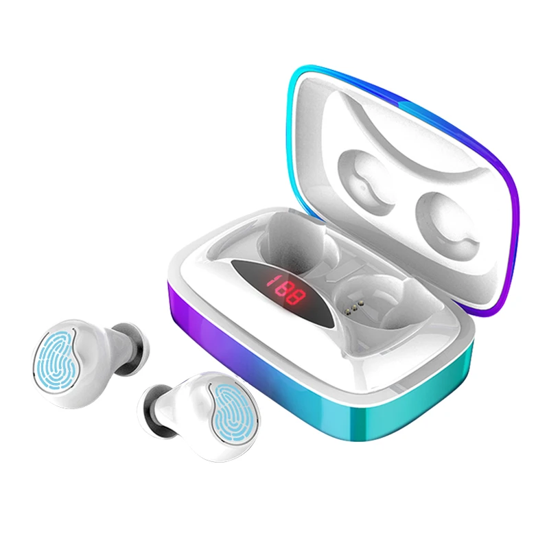 Беспроводные Bluetooth с сенсорным управлением 5,0 наушники-вкладыши Hifi Звук Музыка вызов наушники гарнитура с 2000 мАч зарядная коробка - Цвет: 5