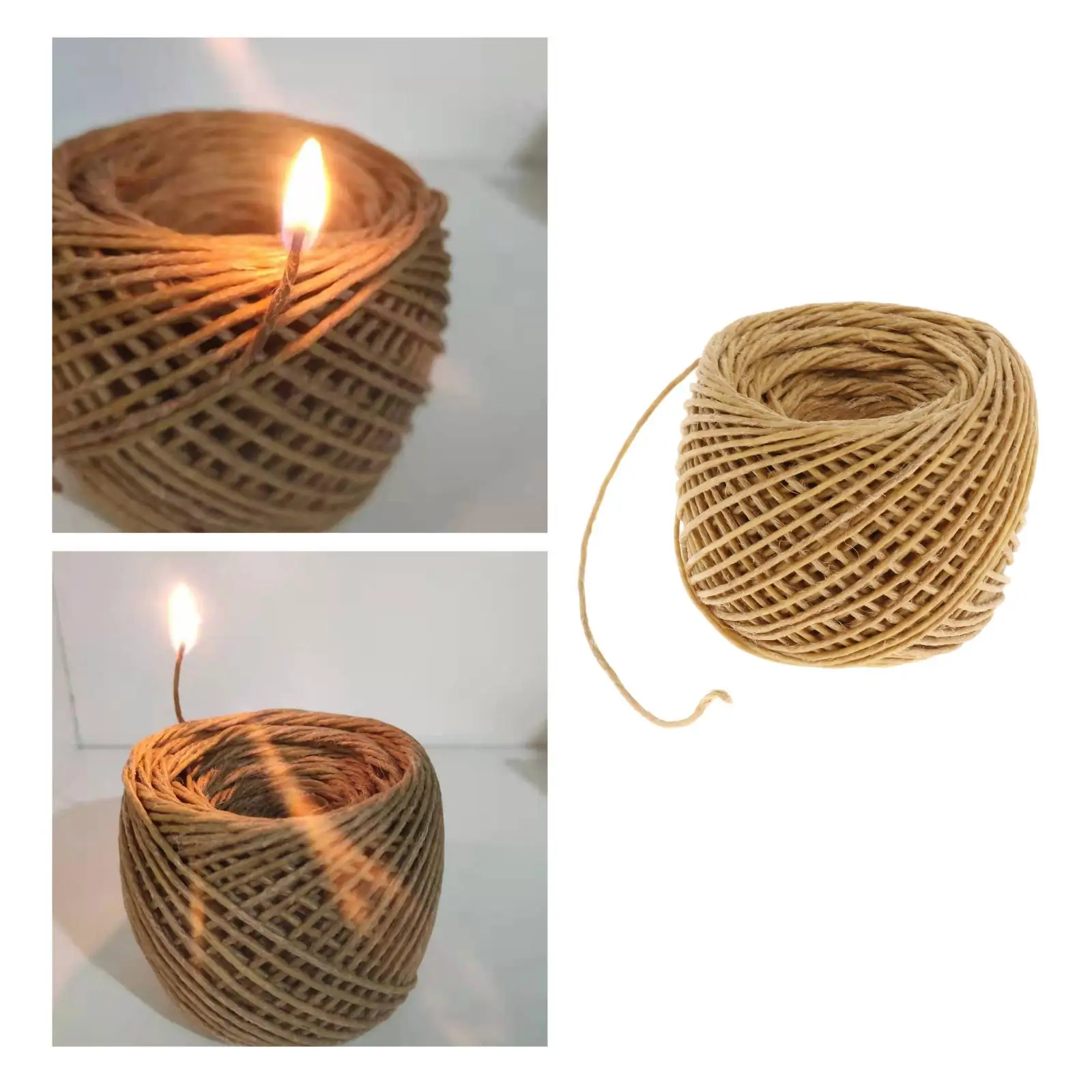 Organic HempWick Natural Beeswax Coating Candle Wick DIY Crafts