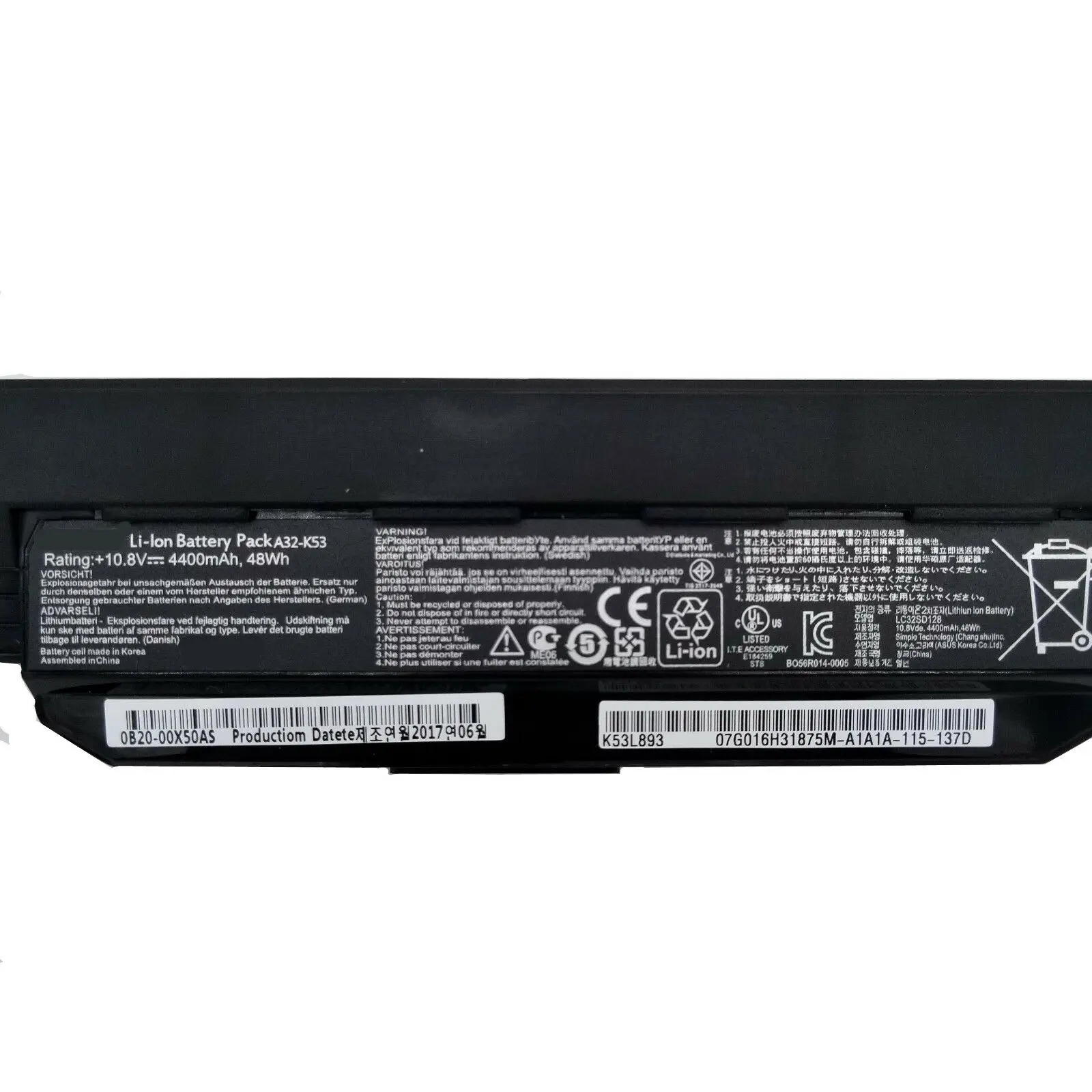 Подлинный Батарея A32-K53 для ASUS A43 A53 X54L A53E K53E A31-K53 A41-K53