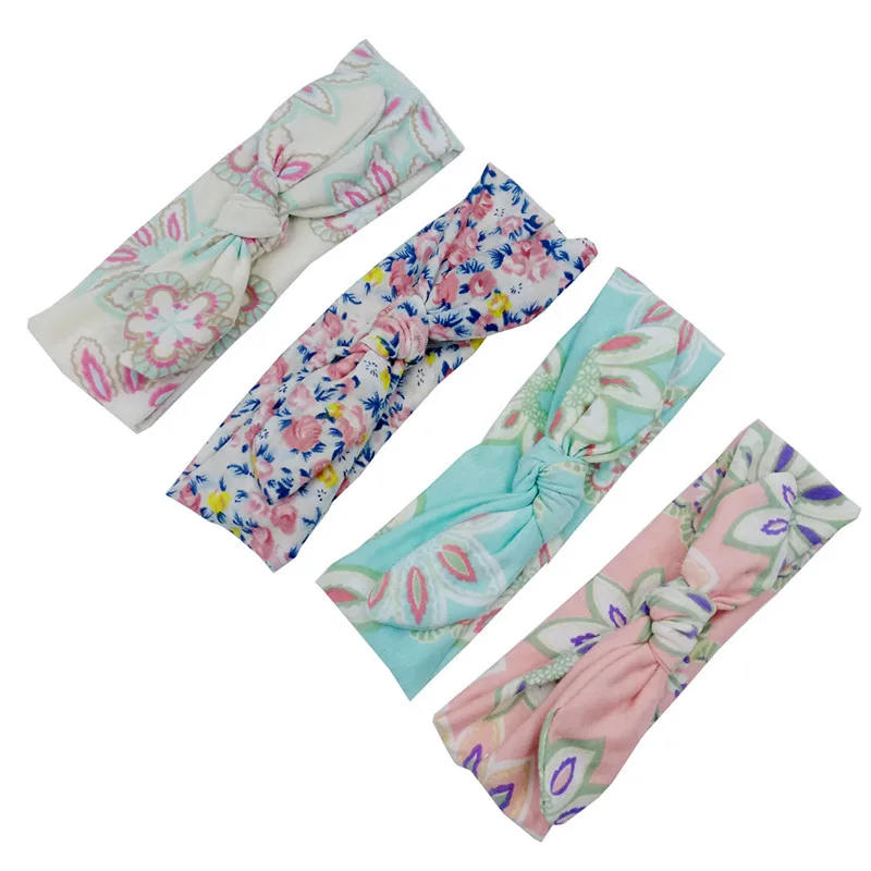 1 шт. разноцветная Цветочная повязка для волос с цветочным принтом на голову