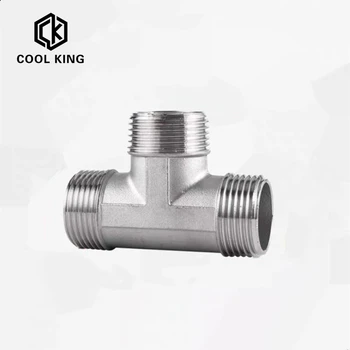 

CK 3/8” 1/2" 3/4" 1" 1-1/4“ BSPT Male*Male*Male Thread Tee Type 3 Way SS304 Pipe Fitting Connector For Water Oil Air DN8 - DN32