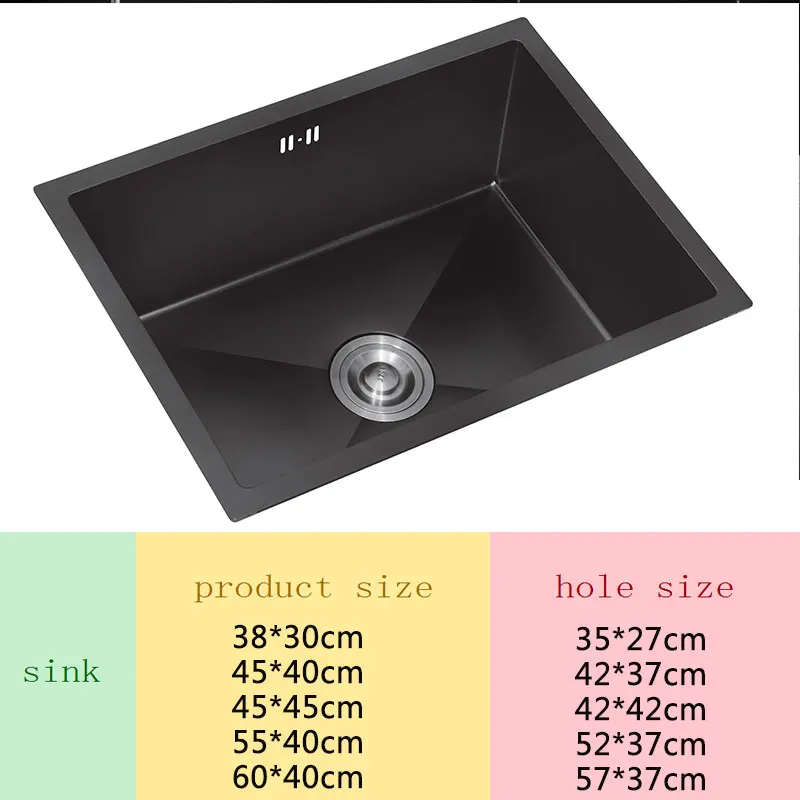 black kitchen sink above counter or udermount sinks vegetable washing basin stainless steel single bowl black sink kitchen
