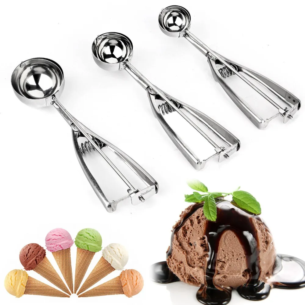 Ball Spoon Ice Cream Scoop Mashed Potato Melon Fruit Food Spoon Non-Stick J Ball Spoon Ice Cream Scoop Mashed Potato Melon Fruit Food Spoon Non-Stick J