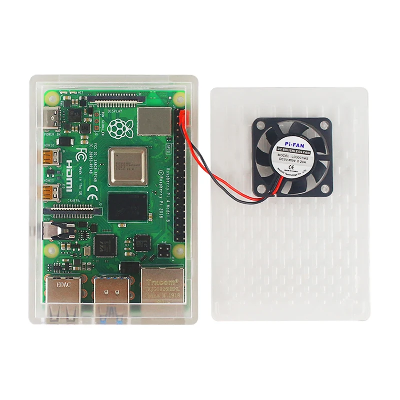 Raspberry Pi 4 Модель B ABS чехол двойного назначения оболочка с охлаждающим вентилятором для Pi 4B чехол также совместим с сенсорным экраном 3,5 дюйма
