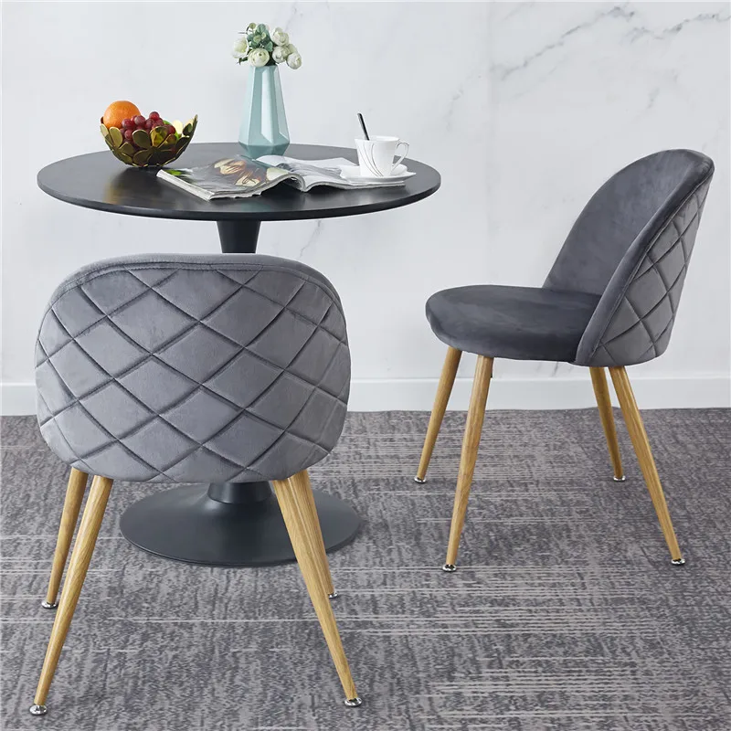 Современный обеденный стул с бархатной подушкой для