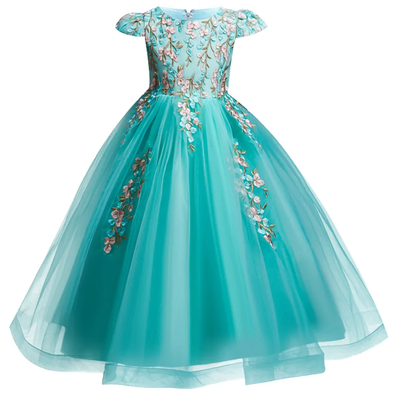 Детское свадебное вечернее платье принцессы платье с вышивкой для маленьких девочек бальное платье, Детские платья для девочек, официальная одежда