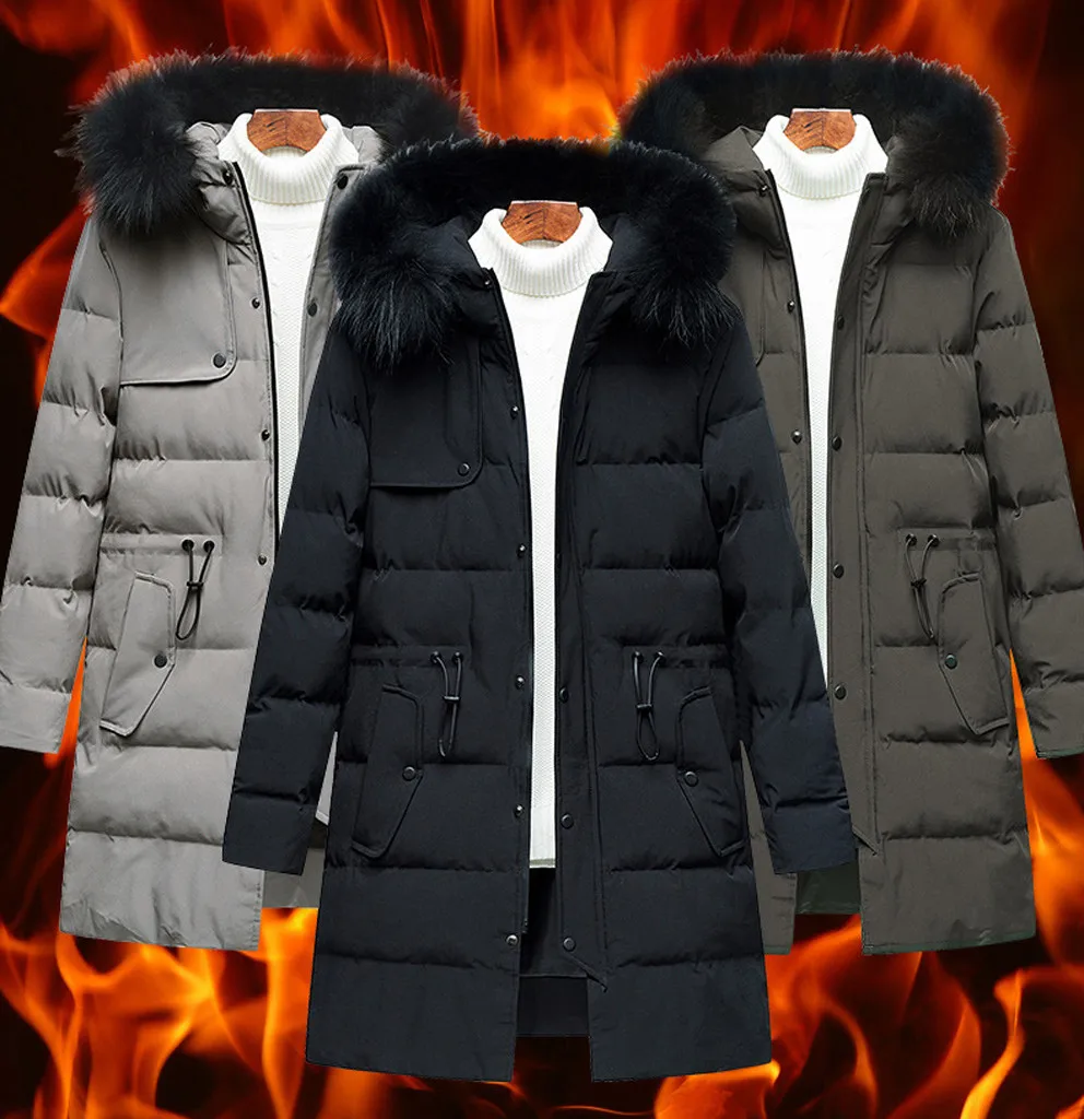 long parkas winter jacket men New warm Windproof Casual Outerwear Padded Cotton Coat Big Pockets High Quality Parkas Men#g4