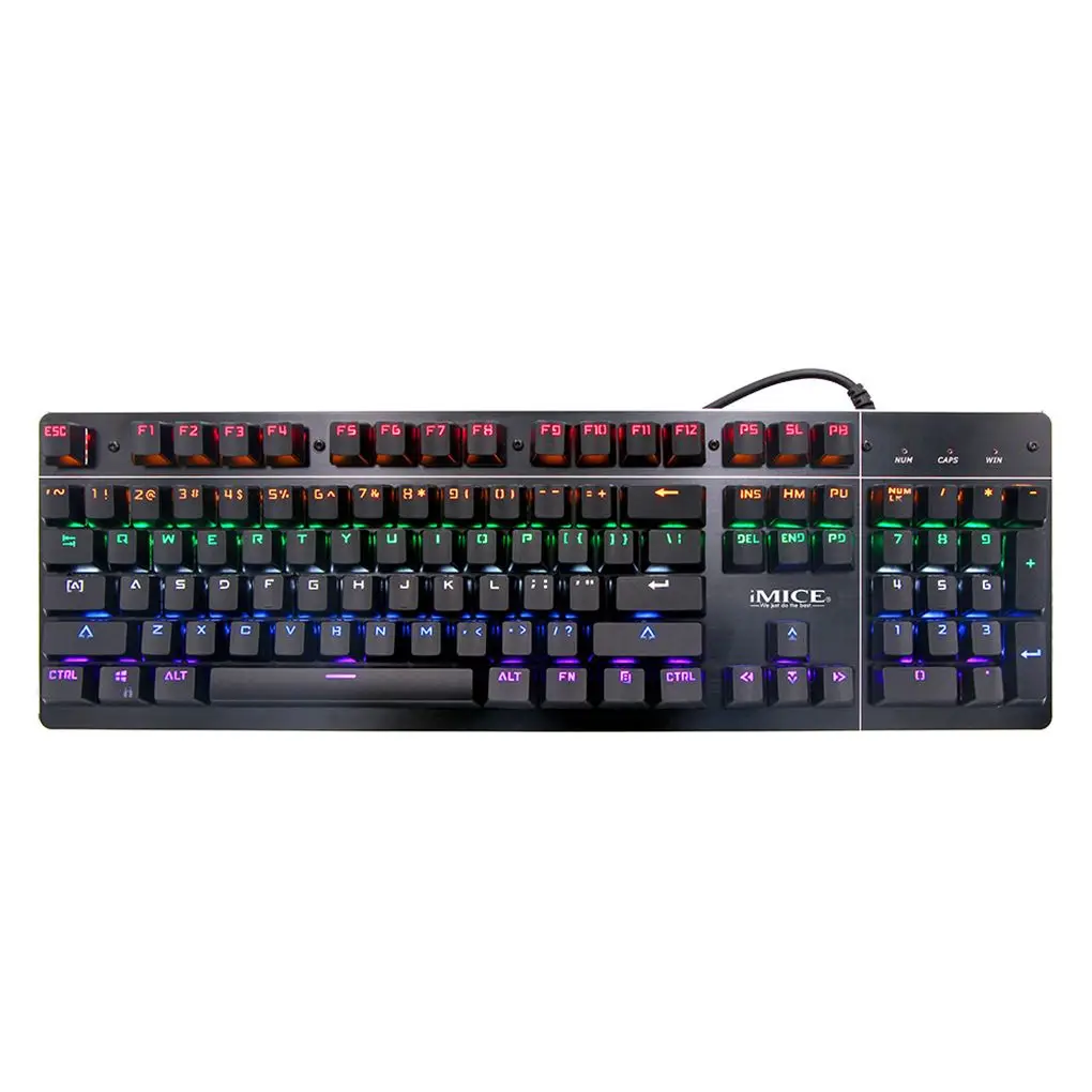 

IMICE MK-X80 104 Key USB Wired RGB Backlight Blue Switch Mechanical Gaming Keyboard for PC Laptop 10 Backlight Mode