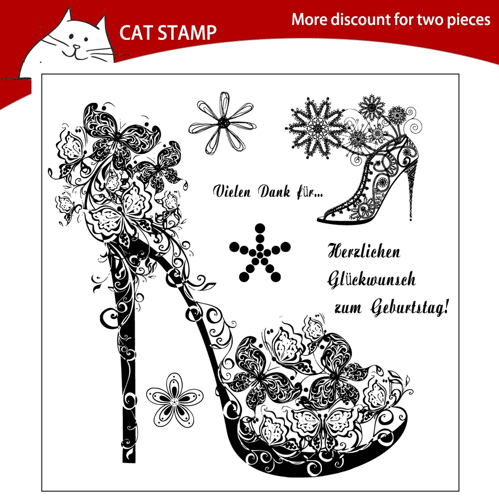 

Art high heels Clear Stamps For Scrapbooking Card Making Photo Album Silicone Stamp DIY Decorative Crafts