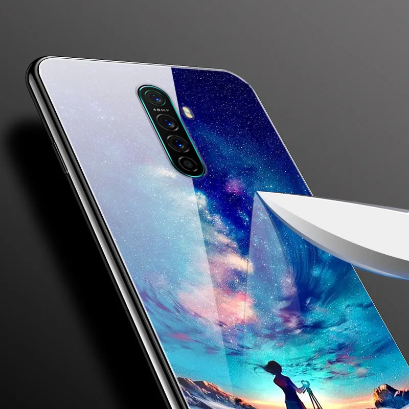 Для OPPO Reno Ace чехол Закаленное стекло Печатная задняя крышка Жесткий чехол для Coque OPPO Reno Ace Чехлы для телефонов RenoAce 6." Бампер
