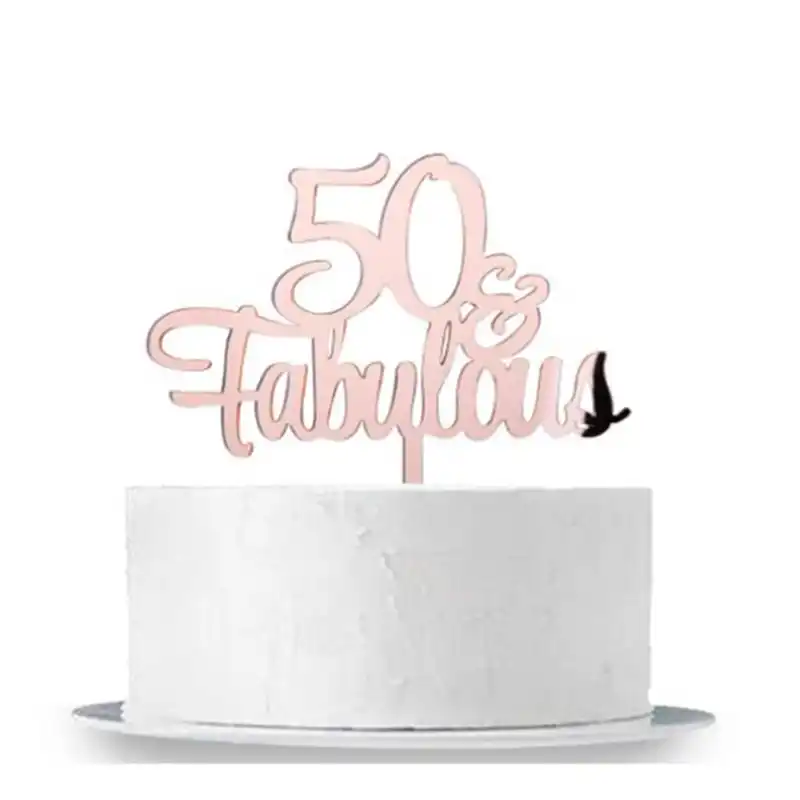 Decoration De Gateau De Mariage Magnifique Decoration De Gateau De 50 Ans Miroir Or Rose Aliexpress