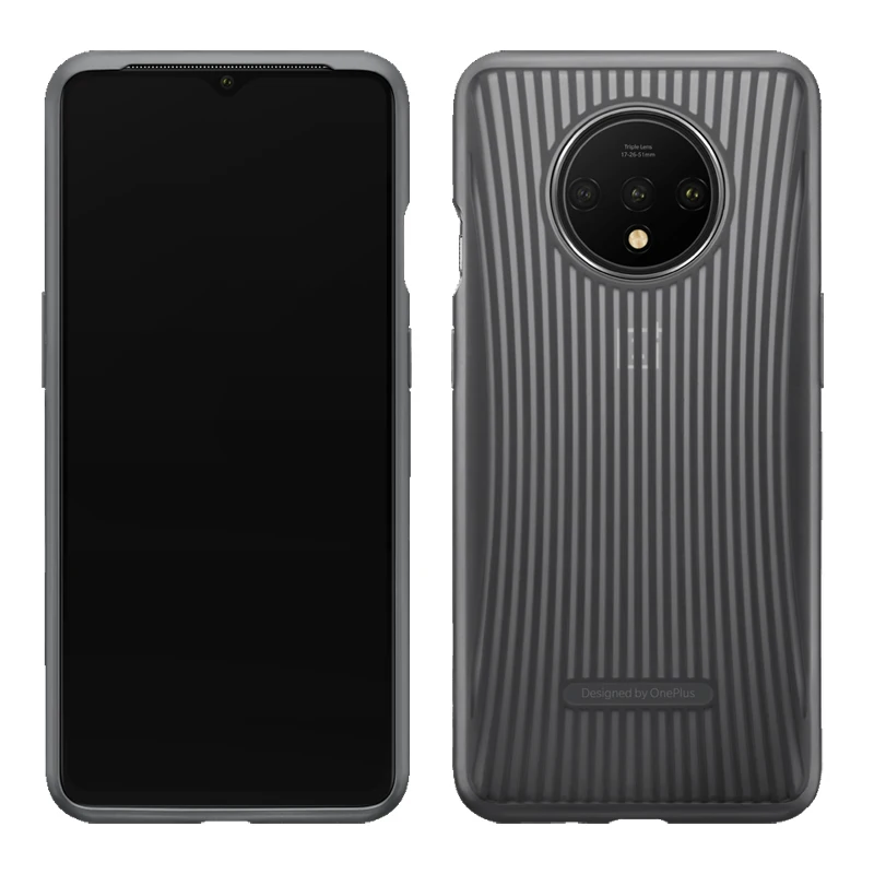 HD1903 Официальный чехол Oneplus 7T(оптовые цены) Oneplus 7T Pro силиконовый нейлоновый чехол с песчаником Karbon - Цвет: Cushion Bumper(Gray)