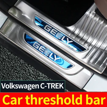 

Car threshold bar welcome pedal Decorative Stainless steel strip Trunk guard Total package protection For Volkswagen C - TREK