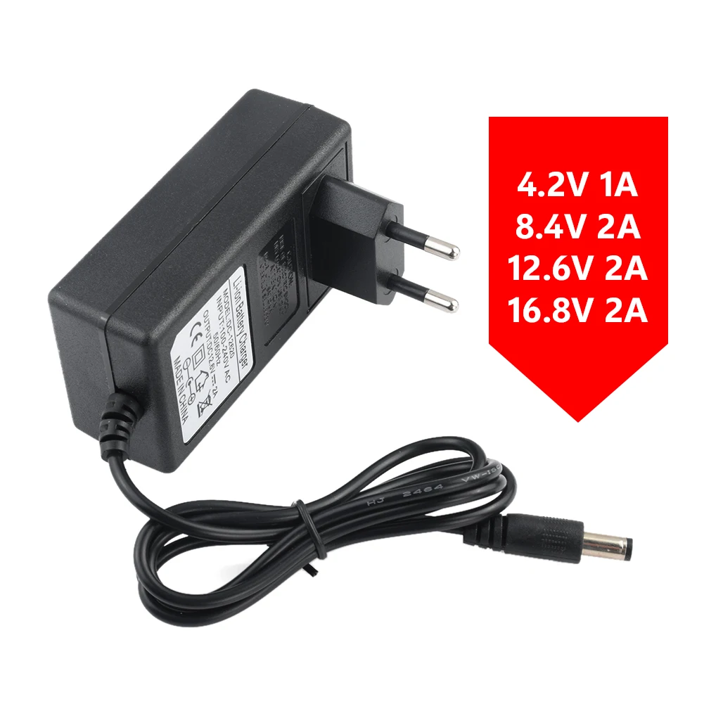 

AC/DC Power Adapter 4.2V 8.4V 12.6V 16.8V Volt Lithium Charger 100V-240V US/EU plug for Rechargeable Battery Module strip light