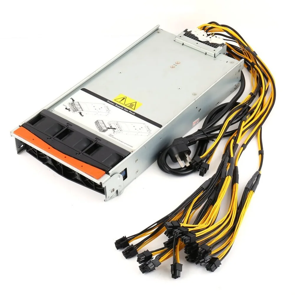 2880 ватт серверный блок питания+ 2x10 PCI-E жгут питания для двух(x2) Antminer S9/S7/L3+ с готовыми к подключению жгутами