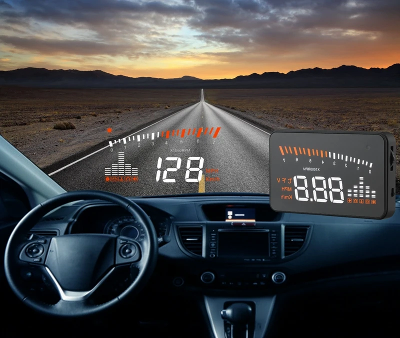 leje Kenya Tilfredsstille Universal X5 Hud Head Up Display Car Gps Car Styling Obd2 Digital  Speedometer Over-speed Alarm Windshield Projector Dfdf - Head-up Display -  AliExpress