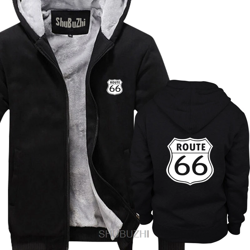 Потрясающие Мужские плотные толстовки Route 66 Mother Road, семейная зимняя плотная куртка, пальто, модная брендовая мужская куртка с капюшоном sbz6064