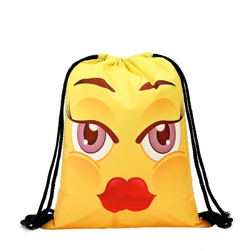 Drawstrin желтый Backpac kdrawstring сумка модные женские Печать Путешествия softback мужские повседневные сумки женские через плечо забавные новые 3D