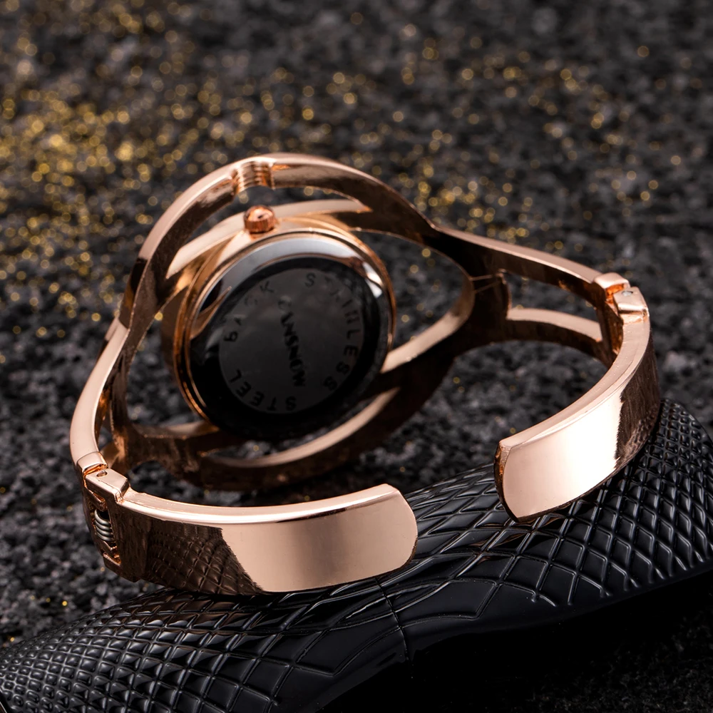 Relojes de pulsera de lujo para Mujer, Reloj de cuarzo con esfera pequeña de cristal, a la moda, dorado y plateado, regalo para Mujer - Imagen 6